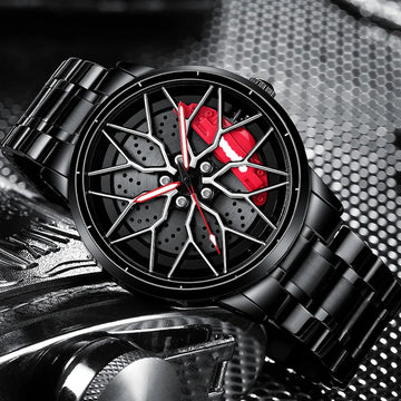 Stainless Steel Wheel Dial Quartz Watch
