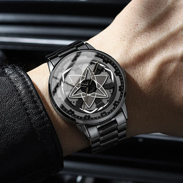Wheel Watch Creative Spinning Racing Series Clock Stainless Steel Sports Quartz Movement Waterproof Watch for Men